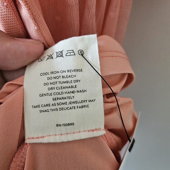 Spell x Coachella Peach High Low Grace Cutout Tulle Midi Dress - Picture 12 of 15